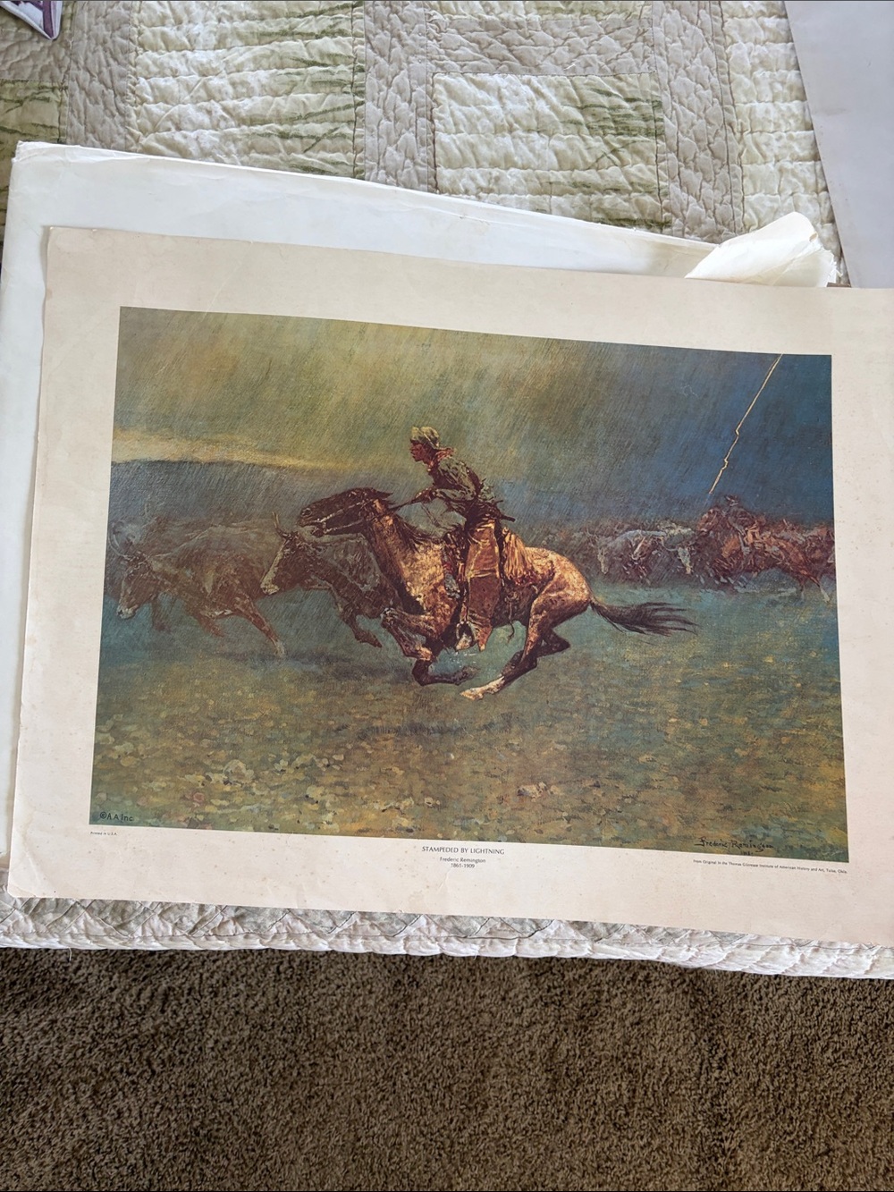 Stampeded by Lightning by Frederic Remington Print 18x24